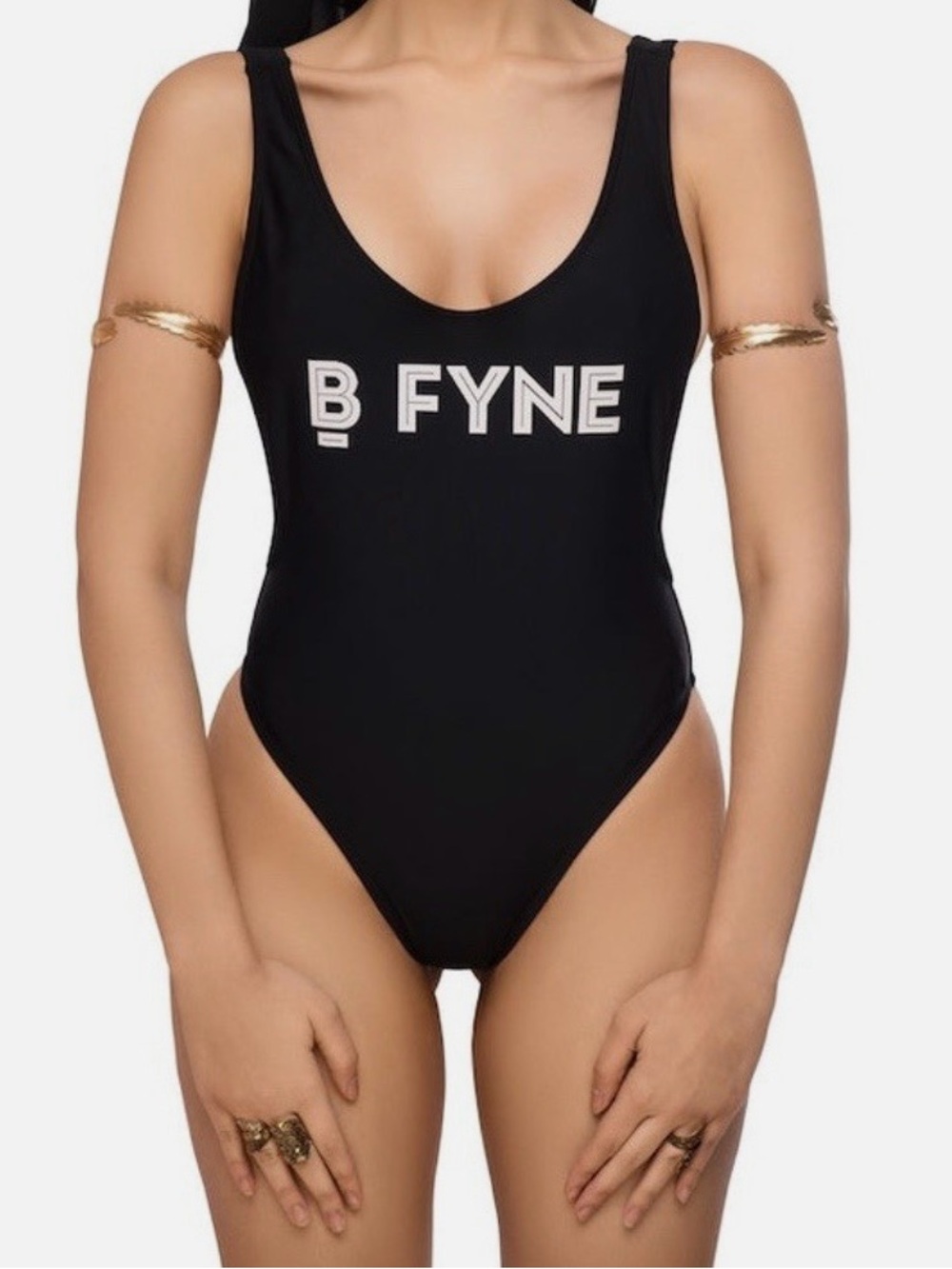 NEW! BFYNE Black Logo One-Piece Swimsuit